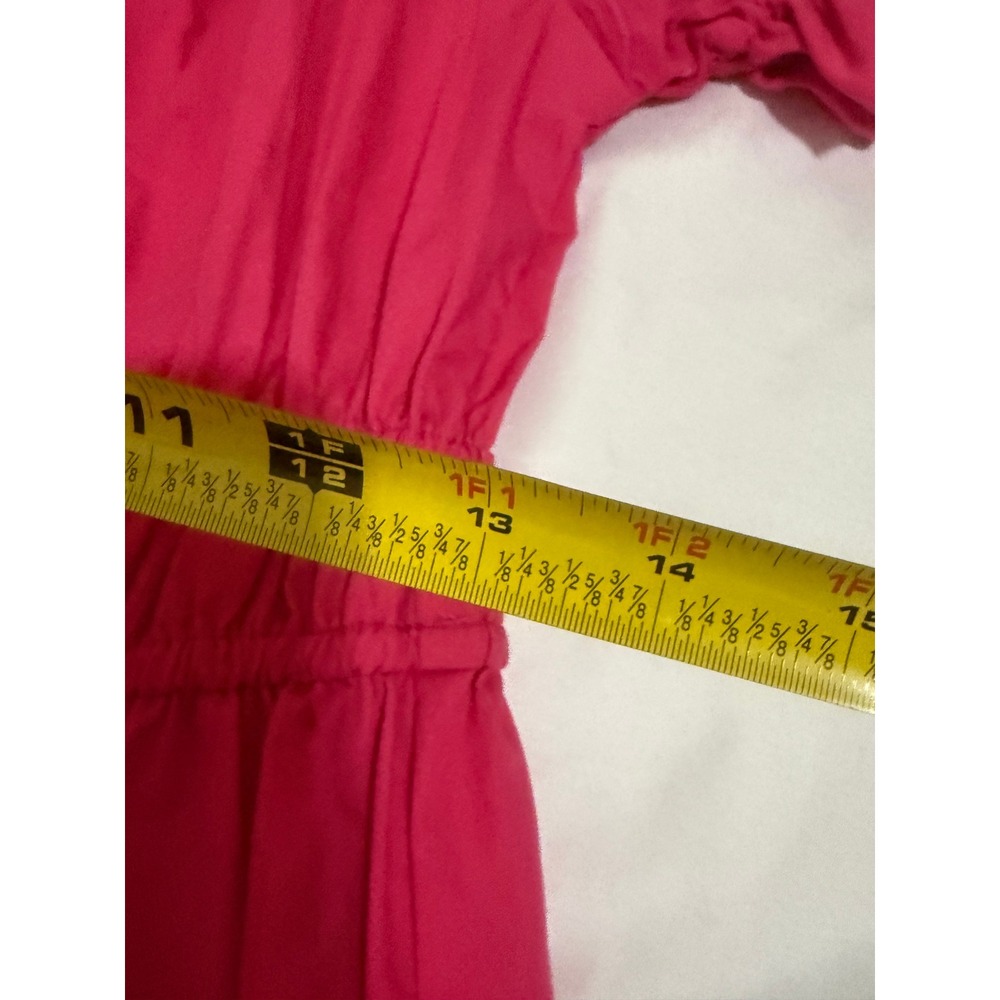 Ashley‎ & Sage Pink Eyelet Puff Sleeve Smocked Tiered Maxi Dress Womens L - Picture 10 of 11